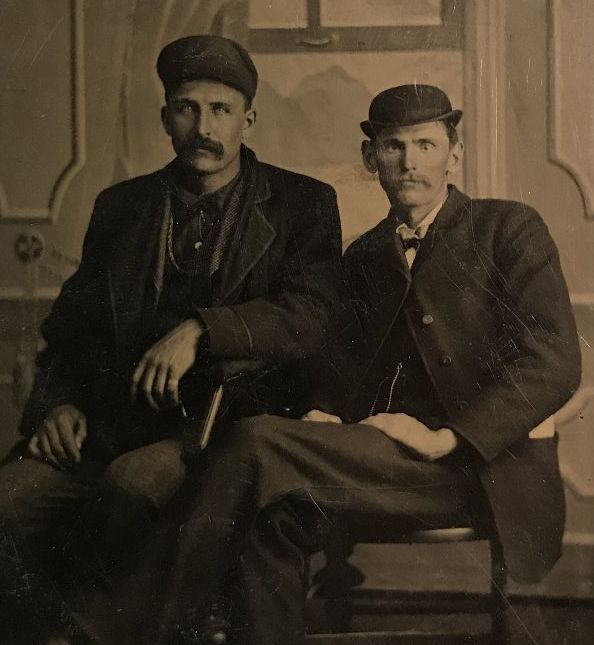 Sherman McMaster left and Daniel Tipton right, two members of Wyatt Earps Vendetta Posse. Original tintype image from the collection of P.W. Butler. 