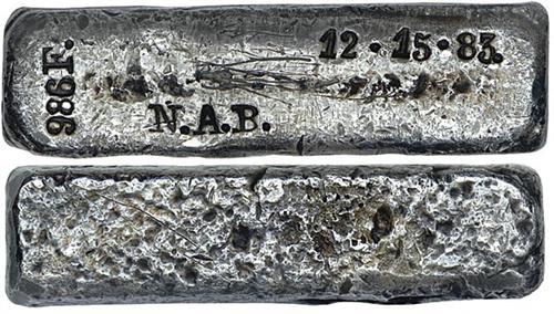 NA_Boles_Silver_Ingot_1883_top_bottom