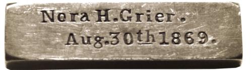 nora_grier_1869_silver_ingot_profile